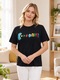 Sequin Rhinestone Cotton T-Shirt For Women