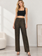 Black gold Sequin Gold Thread Striped Wide-Leg Pants For Women