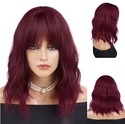 Short Curly Water Wave Synthetic Wig With Bangs