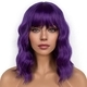 Short Curly Water Wave Synthetic Wig With Bangs