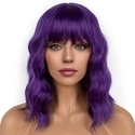 Short Curly Water Wave Synthetic Wig With Bangs