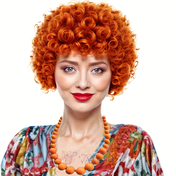Button mesh Short Curly Halloween Cosplay Wig For Women