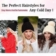 Long Curly Wavy Knit Wig Hat With Side-Swept Bangs