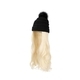 Long Curly Wavy Knit Wig Hat With Side-Swept Bangs
