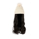 Long Curly Wavy Knit Wig Hat With Side-Swept Bangs