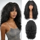 Natural Wool Curl Bangs Synthetic Full Wig High-Temperature Fiber Curly Wig