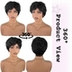 Short Fluffy Black Synthetic Wig With Cap