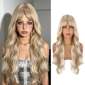 Gold Gold Long Curly Wig Women Lightweight Soft Everyday Styleable Big Wavy Curls