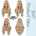Gold Gold Long Curly Wig Women Lightweight Soft Everyday Styleable Big Wavy Curls