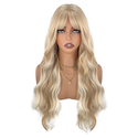 Gold Gold Long Curly Wig Women Lightweight Soft Everyday Styleable Big Wavy Curls