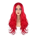 Red Long Curly Big Wavy Bright Red Synthetic Wig