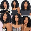 Short Curly Synthetic Wig With Middle Part