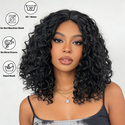 Short Curly Synthetic Wig With Middle Part