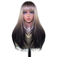 Long Straight Slightly Curly Natural Highlighted Wig Cap