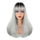 Long Straight Slightly Curly Natural Highlighted Wig Cap