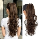 Long Curly Water Wave Drawstring Ponytail Wig