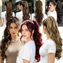 Long Curly Water Wave Drawstring Ponytail Wig