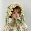 Lolita Curly Lace Straw Bonnet Hat