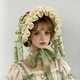 Lolita Curly Lace Straw Bonnet Hat
