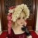 Lolita Curly Lace Straw Bonnet Hat