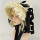 Lolita Curly Lace Straw Bonnet Hat