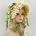 Lolita Curly Lace Straw Bonnet Hat