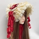 Lolita Curly Lace Straw Bonnet Hat