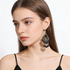 Retro Tassel Cutout Lace Gemstone Stud Earrings For Women