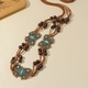 Bohemian Handmade Woven Rope Waist Chain With Butterfly Sapphire Belt