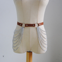 PU Leather Corset Waist Chain With Tassel Multi-Layer Body Chain