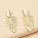 Gold Geometric Metal Leaf Stud Earrings