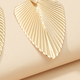 Gold Geometric Metal Leaf Stud Earrings