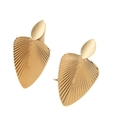 Gold Geometric Metal Leaf Stud Earrings