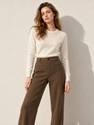 Double-Faced Wool High-Waist Straight-Leg Trousers