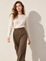 Double-Faced Wool High-Waist Straight-Leg Trousers