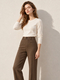 Double-Faced Wool High-Waist Straight-Leg Trousers