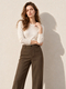 Double-Faced Wool High-Waist Straight-Leg Trousers