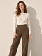 Double-Faced Wool High-Waist Straight-Leg Trousers