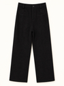 Double-Faced Wool High-Waist Straight-Leg Trousers