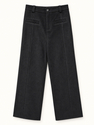 Double-Faced Wool High-Waist Straight-Leg Trousers