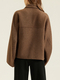Double-Faced Wool Alpaca Short Coat With Rabbit Fur Trim