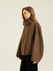 Double-Faced Wool Alpaca Short Coat With Rabbit Fur Trim