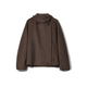Double-Faced Wool Alpaca Short Coat With Rabbit Fur Trim