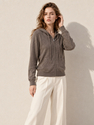 Kaschmir-Woll-Strick-Kapuzencardigan Damen