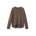 Brown Thick Cashmere Crewneck Knit Pullover Sweater
