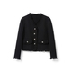 Double-Faced Wool V-Neck Short Jacket