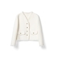 Double-Faced Wool V-Neck Short Jacket