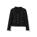 Double-Faced Wool V-Neck Short Jacket
