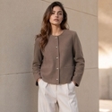 Kurze Doppelseitige Woll-Strickjacke