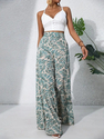 Bedruckter Spaghettiträger-Wide-Leg-Jumpsuit
